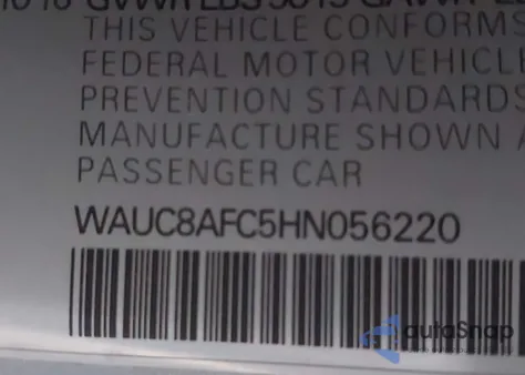 2017 Audi A6 2.0T Premium z USA, uszkodzony, nr VIN WAUC8AFC5HN056220